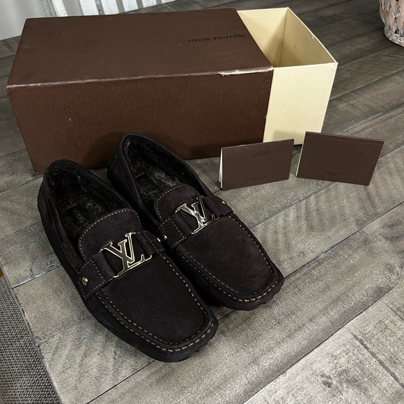 Louis Vuitton Monte CarloBrown Suede Loafers Sz 11.5 US / UK 10.5 - Picture 6 of 8